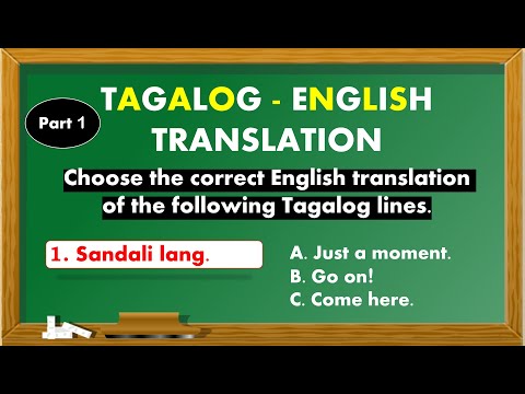 TAGALOG-ENGLISH TRANSLATION Part 1 | Daily Filipino Conversation