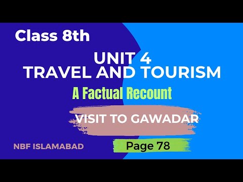 Klasse 8 Englisch Einheit 4 A Sachbericht Seite 78 | Reisen und Tourismus NBF Federal Board