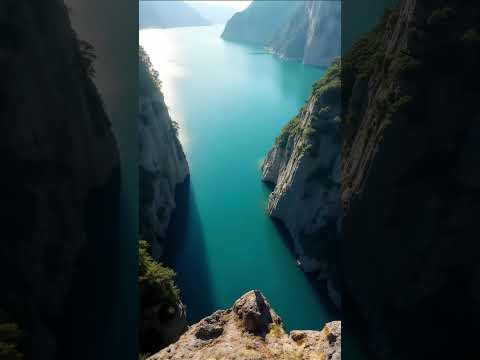 Professional Diver's 80-Meter Cliff Dive into Stunning Lake (POV) 🌊🏞️ #CliffDiving #ExtremeSports