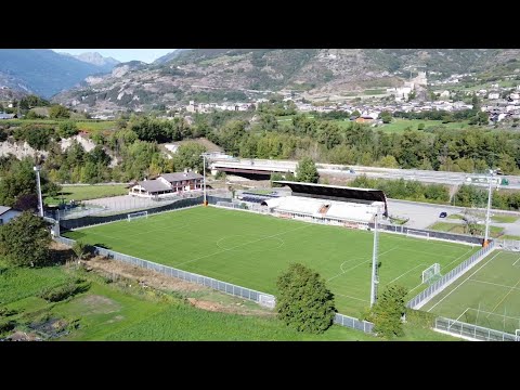 Campo Sportivo di Aymavilles - La casa della Polisportiva Grand Paradis vista dall'alto
