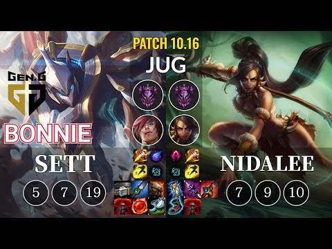 GEN Bonnie Sett vs Nidalee Jungle - KR Patch 10.16