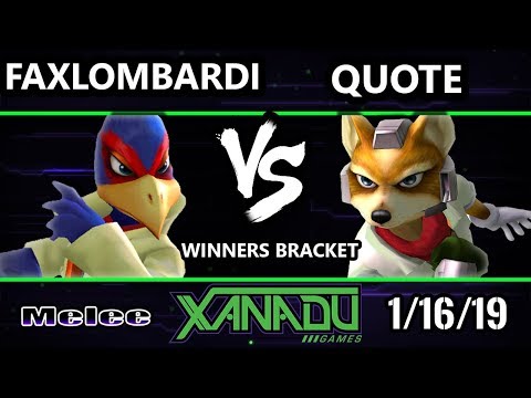 S@X 285 SSBM - Faxlombardi (Falco) Vs. Quote (Fox)  - Smash Melee Winners Round 2