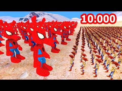 10.000 BÜCÜR SPİDERMAN VS 10.000 ŞERİF WOODY 😱 - Süper Kahramanlar