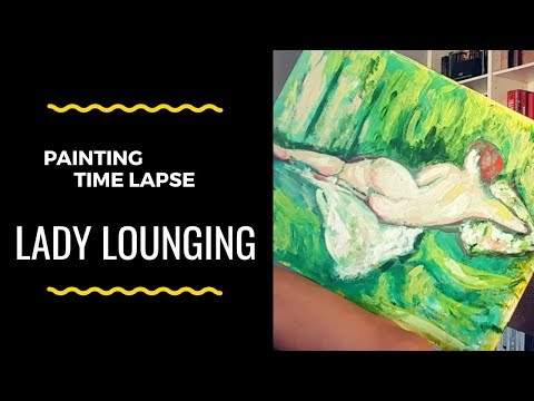 Lady Lounging Time Lapse Painting | Paint With Me!