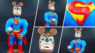How to make Superman mixed with Freddy Fazbear 🎪 Five Nights At Freddy Fusion Superhero Clay Figure