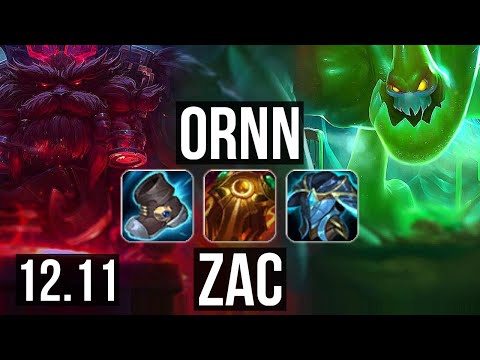 ORNN vs ZAC (TOP) | 7/0/5, 1100+ games, 1.3M mastery, Godlike | NA Master | 12.11
