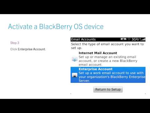 Activate a BlackBerry OS device