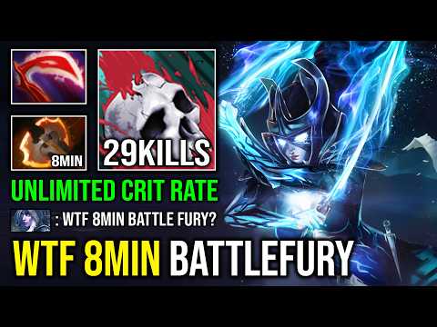 WTF 8MIN BATTLEFURY Unlimited Crit Rate Instant 1 Shot Max Desolator Phantom Assassin Dota 2