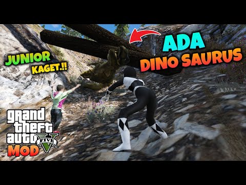 MINI RANGER HITAM DAN JUNIOR MENEMUKAN DINOSAURUS - GTA 5 MOD POWER RANGER MINI