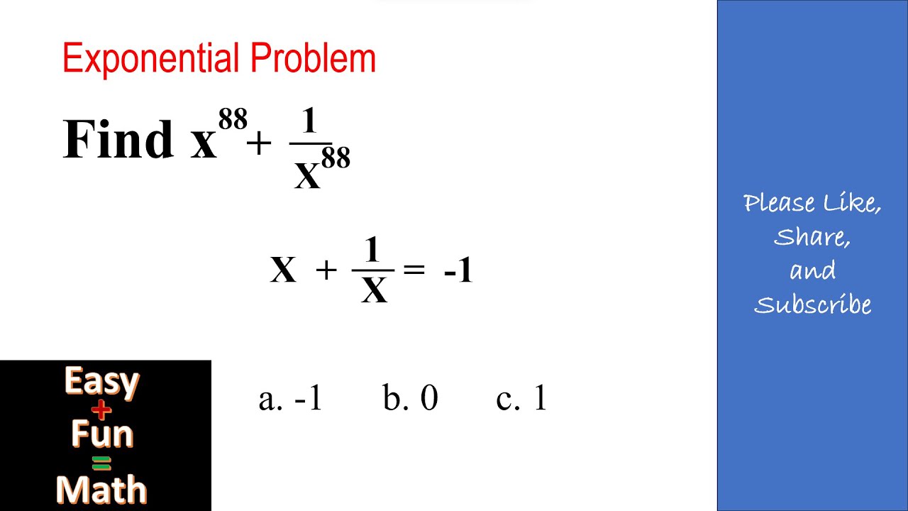Exponential Problem # Math Tricks # Olympiad Mathematics
