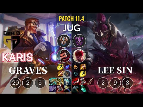GEN Karis Graves vs Lee Sin Jungle - KR Patch 11.4