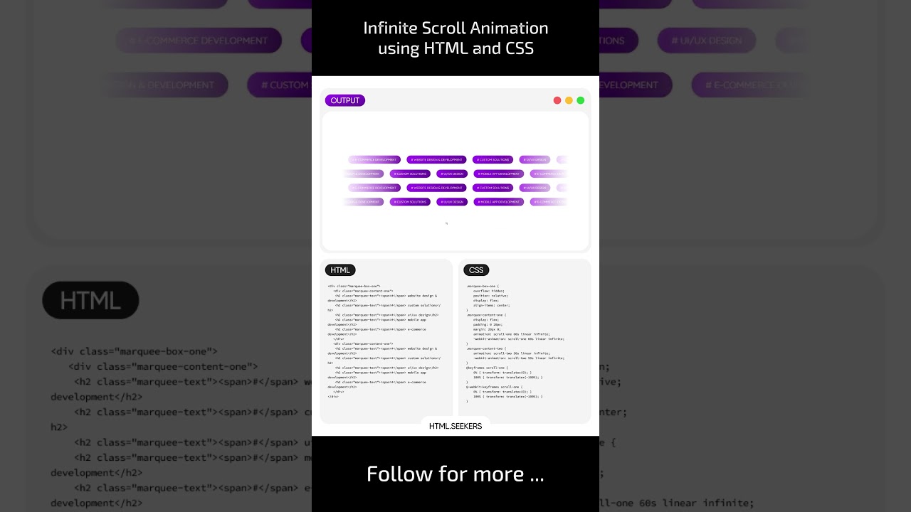 Infinite Scroll Animation using HTML & CSS