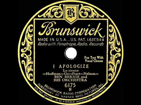 1931 Ben Bernie - I Apologize (Pat Kennedy, vocal)