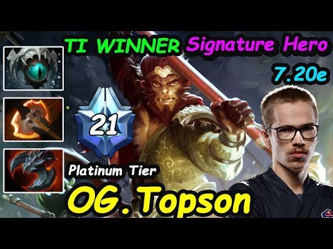 OG Topson - [MonkeyKing] Midlane Ti8 Winner SignatureHero Platinum Tier EPIC Game 7.20 Dota2