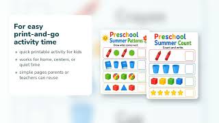 Preschool Summer Fun Pages | Summer Activities for Preschoolers | Printable PDF | Etsy | 15