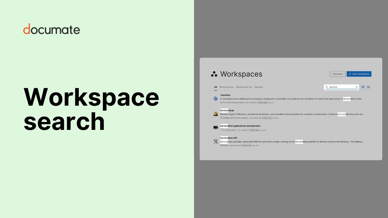 Documate search preview
