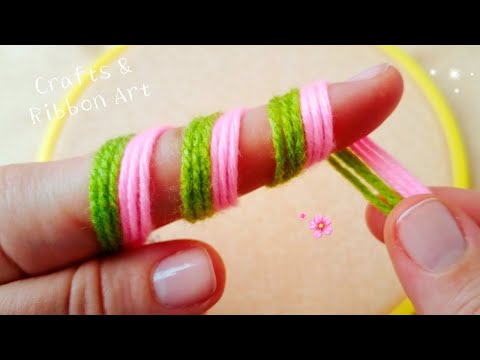 It's so Beautiful !! Unique Flower Craft Ideas with Wool- Hand Embroidery Amazing Trick- Sewing Hack