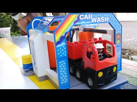 Fire Truck, Car Wash Building Toys For Children Quad Bike Fire Engine Garage Assembly Toy Vehicles Video