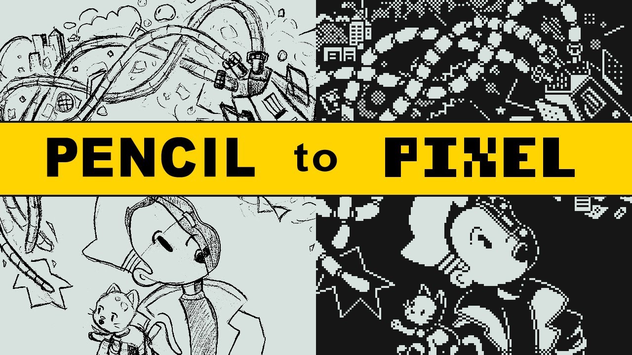 Creating a 1-Bit Pixel Art Illustration | From Pencil to Pixel!