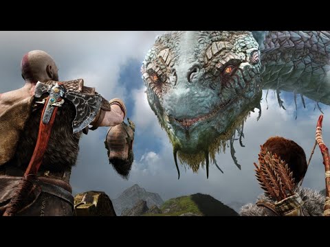 God of War 4: ALL World Serpent Cutscenes 4K (Jörmungandr, Giant Snake)