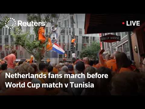 Video Thumbnail: LIVE: Netherlands fans march before World Cup match against Tunisia
