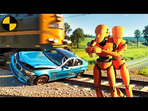 Trains and Car Crashes #10 😱 BeamNG.Drive