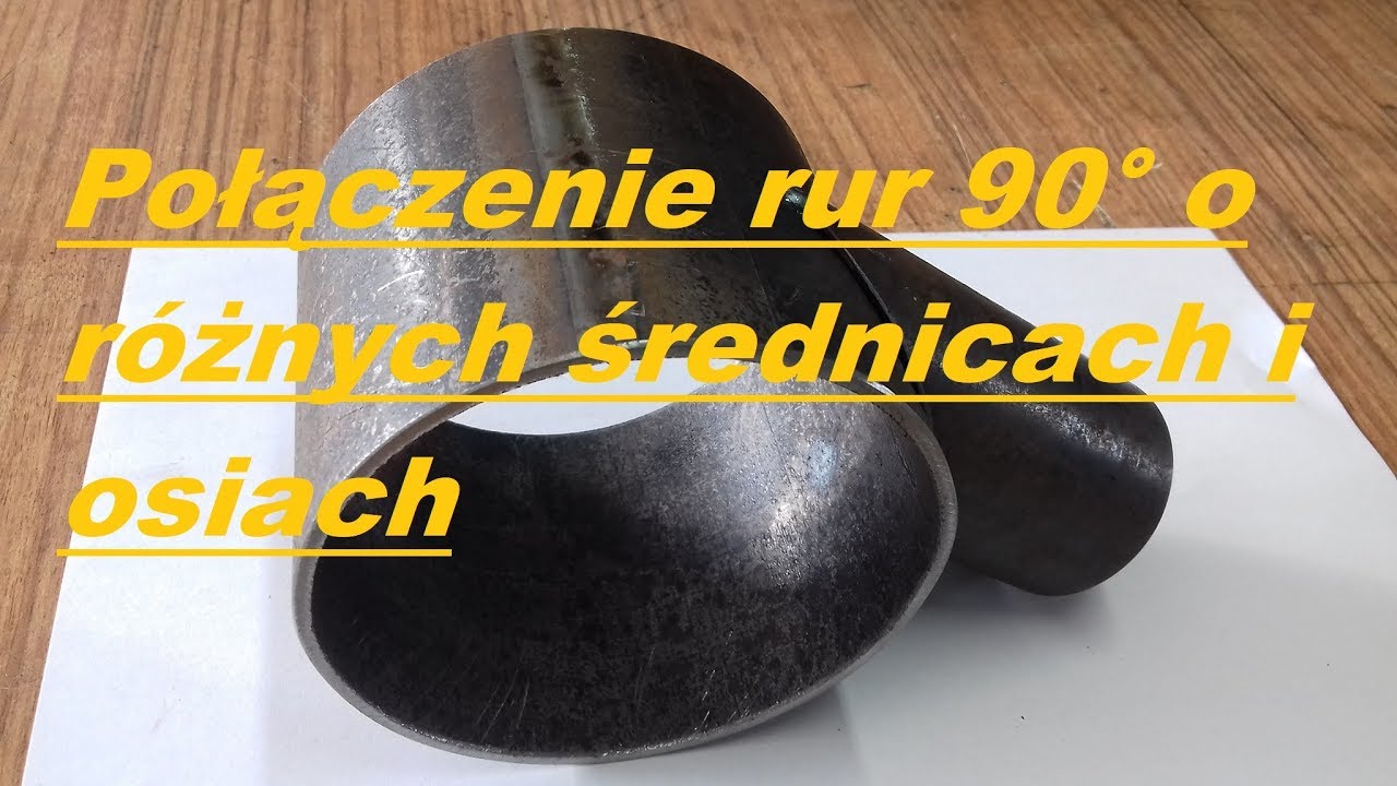 Połączenie rur 90° o różnych średnicach i osiach    Template to Miter Pipe
