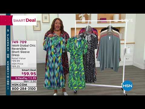 IMAN Global Chic Reversible ShortSleeve Dress