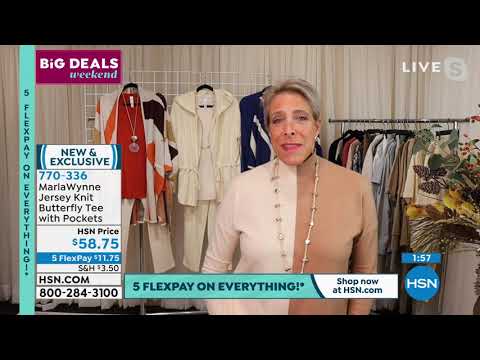 MarlaWynne Jersey Knit Butterfly Tee with Pockets