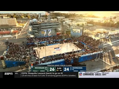college basketball is played on an aircraft carrier for the first time since 2012