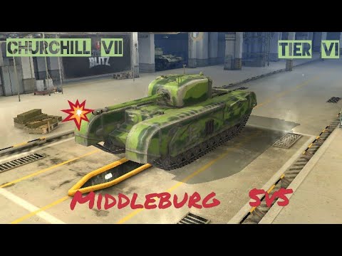 Churchill VII 5v5 battle (WoT Blitz Gameplay)