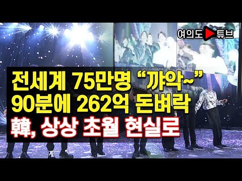 전세계 75만명 “꺄악~” 90분에 262억 돈벼락 韓, 상상 초월 현실로