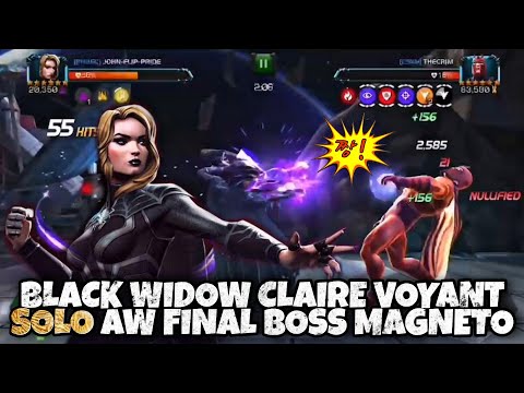 Black Widow Claire Voyant solo Alliance War Final Boss 6 star rank 3 Magneto | MCOC