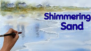 How I Paint Beach Sand Reflections in Watercolor (Easy Method!)
