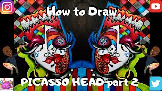 HOW TO DRAW A PICASSO HEAD Part 2 #Picasso  #MrSmithsArtRoom4Kids #Picassoface