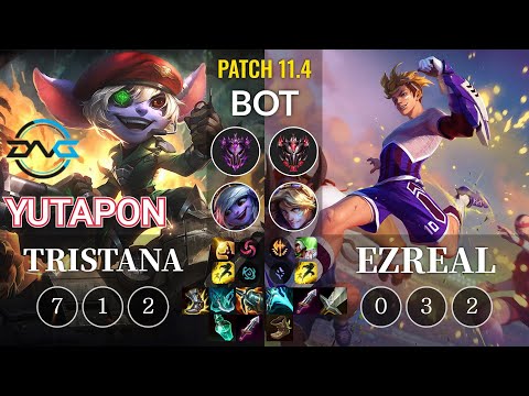 DFM Yutapon Tristana vs Ezreal Bot - KR Patch 11.4