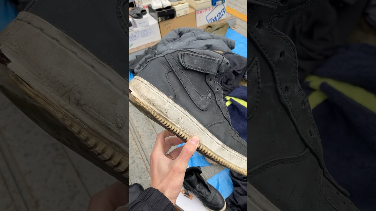フリマ革死AF1綺麗にします👟🧼 #asmr 解説→コメント欄👨🏼‍🏫💬