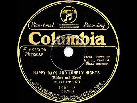 1928 HITS ARCHIVE: Happy Days And  Lonely Nights  - Ruth Etting