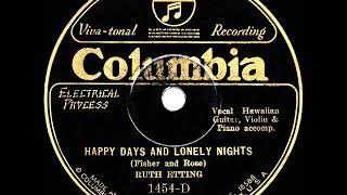 1928 HITS ARCHIVE: Happy Days And  Lonely Nights  - Ruth Etting
