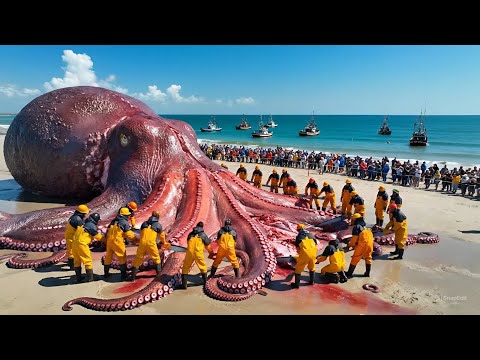 Hunting a 3,000KG Giant Octopus Monster from the Deep – Deep Sea Longline Fishing Documentary