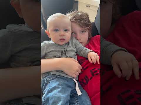 baby kayla chilling with big brother on the couch 🥹 cutest sibling moment ever