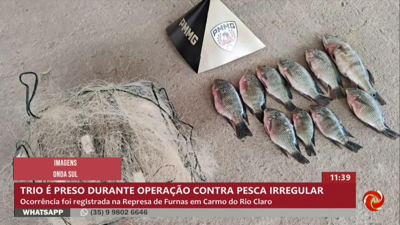 Presos por pesca irregular em Carmo do Rio Claro