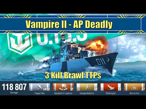 Vampire 2 AP Rampage Brawl 3 Kill | World of Warships