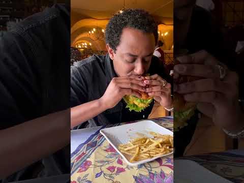 Double Cheeseburger at Hibir Ethiopia ህብር ኢትዩጵያ