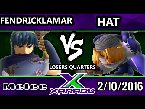 S@X 136 - FendrickLamar (Marth) Vs. Hat (Sheik) SSBM Losers Quarters - Smash Melee