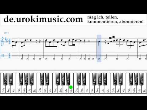 Klavierunterricht (rechte Hand) Luis Fonsi - Despacito Noten Lernen Teil#2 um-a995