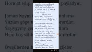 Gurbannazar ezizow  ýaşlyk goşgysy