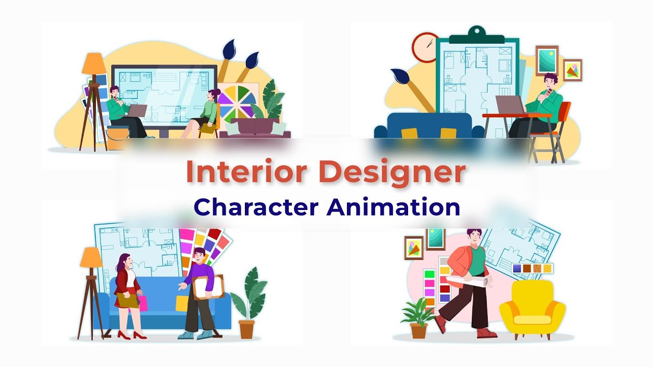 Interior Designer Character Animation Premiere Pro Templates | Premium Vector Images