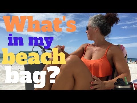 WHAT'S IN MY BEACH BAG ~ Grey Hair at the Beach