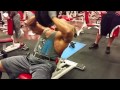 BODYBUILDER CARL MATTHEWS , PLATE SQUEEZE PRESS